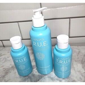 Lanza TRUE Clean Shampoo 2 Oz & Pure Conditioner 8 Oz Travel Vacation *READ